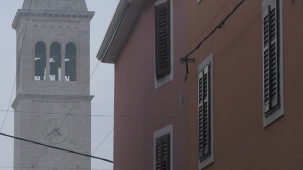 Torre Relógio Parede Casa — Vídeo de Stock