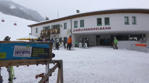 People Heading Cable Car Station — Stock Video