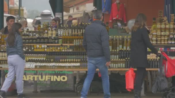 Stand Avec Bouteilles Bocaux Marché — Video