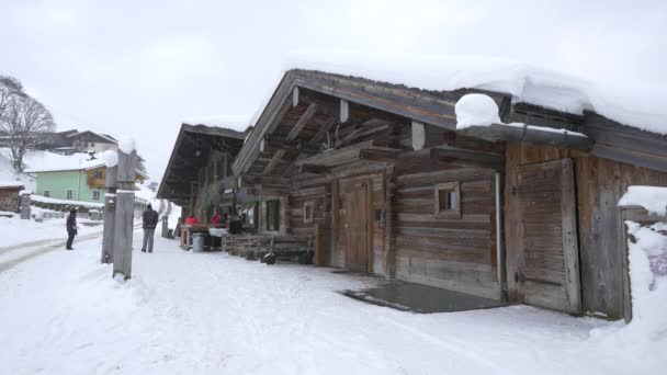 Beelden Van Chalets Winter — Stockvideo