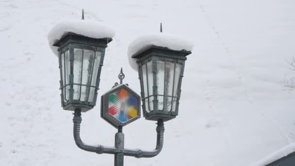 Poste Luz Dupla — Vídeo de Stock