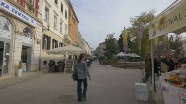 Lidé Procházející Malém Náměstí Pule — Stock video