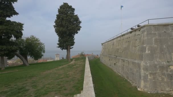 Ochranná Zeď Pevnosti Pula — Stock video