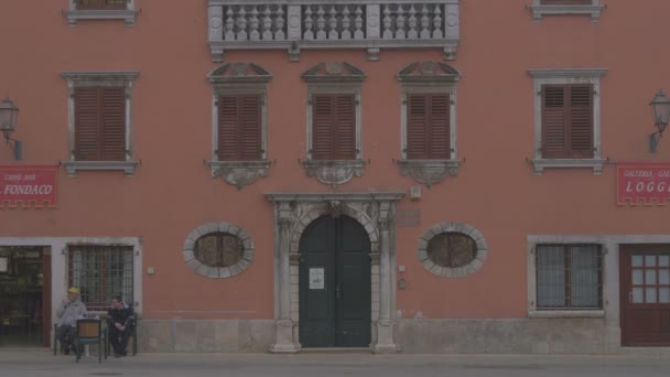 Old Building Arched Door — Stock video