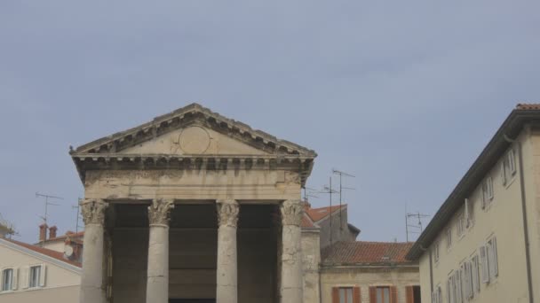 Miringkan Pandangan Dari Kuil Augustus — Stok Video