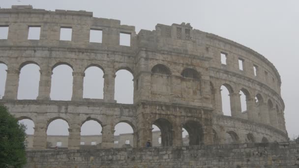 Impressionante Anfiteatro Romano Pula — Vídeo de Stock