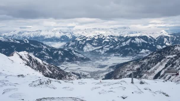 Timelapse Ośrodka Narciarskiego Kitzsteinhorn — Wideo stockowe