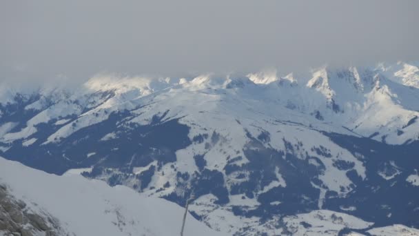 Vista Panoramica Sulle Alpi Durante Inverno — Video Stock