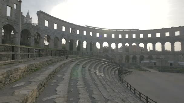 Tribuno Anfiteatro Romano Pula — Vídeo de Stock