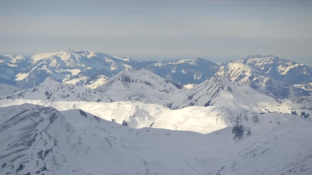 Vista Los Alpes Cubiertos Nieve — Vídeos de Stock