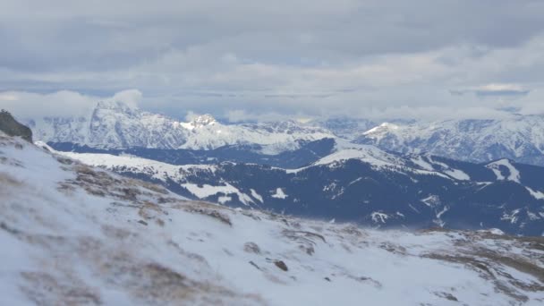 Panorámás Kilátás Alpokra Télen — Stock videók