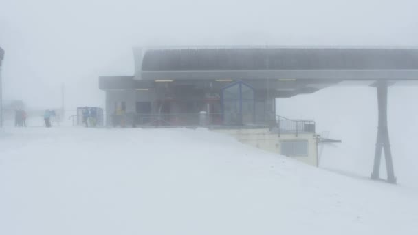 Telesillas Que Llegan Estación Esquí Kitzsteinhorn — Vídeos de Stock