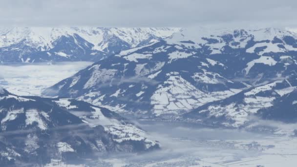 Panoramatický Výhled Hory Zimě — Stock video
