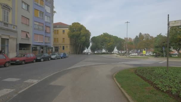 公园旁的公路交叉口 — 图库视频影像