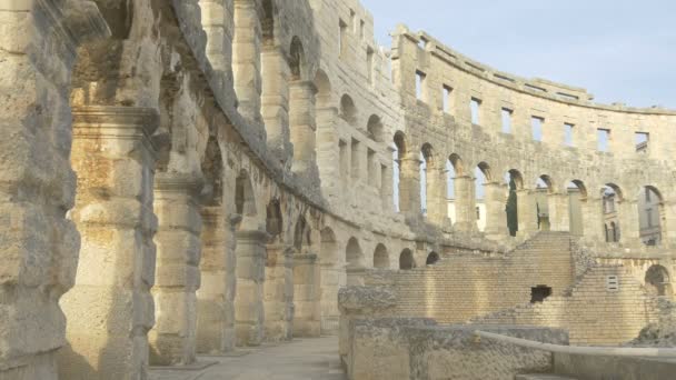 Die Ruinen Der Arena Von Pula — Stockvideo