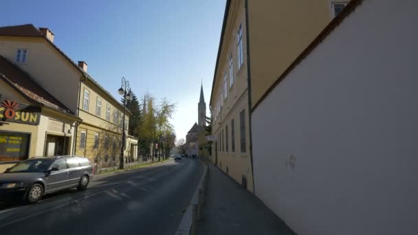 Zicht Straat Zagreb — Stockvideo