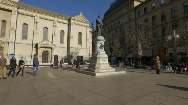 Statuen Petra Preradovia Zagreb – Stock-video