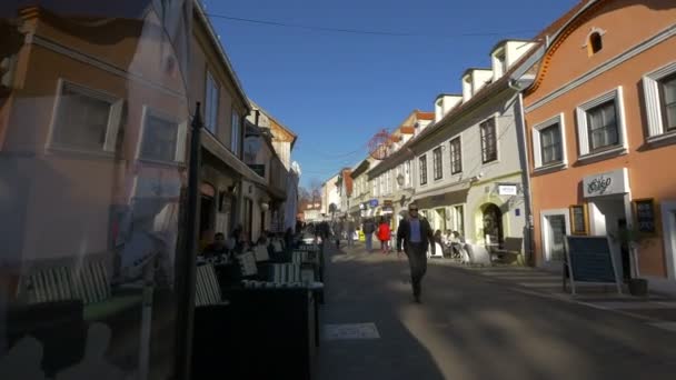 Restaurantes Ivana Tkalcica Street Zagreb — Vídeo de stock