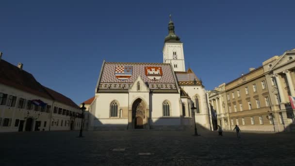 Εκκλησία Του Αγίου Μάρκου Στο Ζάγκρεμπ — Αρχείο Βίντεο