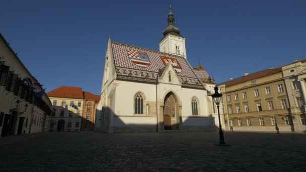 Zagreb Deki Saint Mark Kilisesi — Stok video