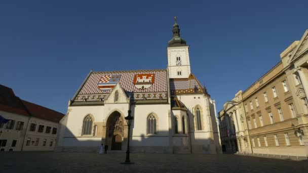 Catedral São Marcos Zagreb — Vídeo de Stock