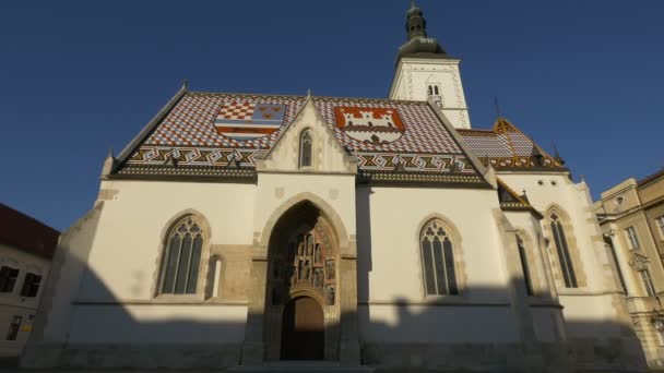 Kostel Marka Záhřebu — Stock video
