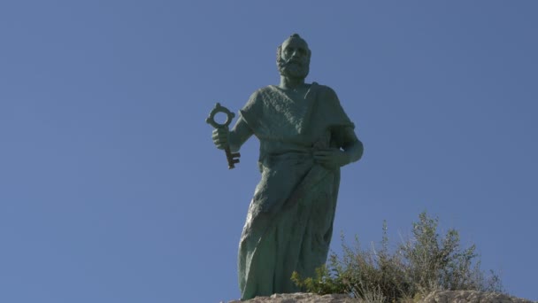 Άγαλμα Του Αγίου Πέτρου Του Αποστόλου — Αρχείο Βίντεο