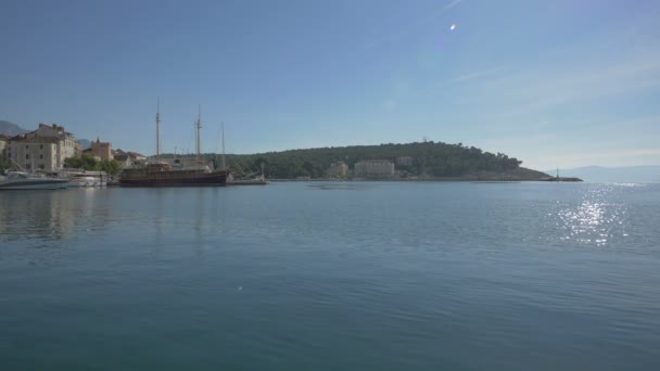 Día Soleado Puerto Makarska — Vídeo de stock