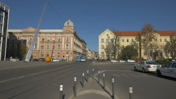 Trânsito Rua Zagreb — Vídeo de Stock