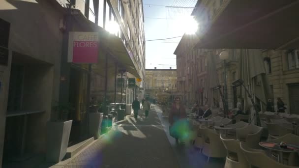 Café Exterior Uma Rua — Vídeo de Stock