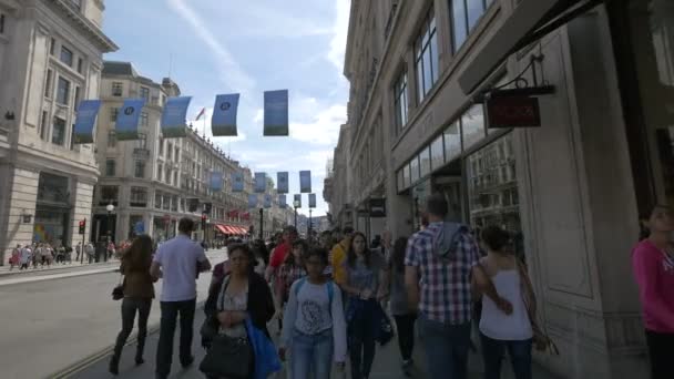 Calle Llena Gente Londres — Vídeo de stock