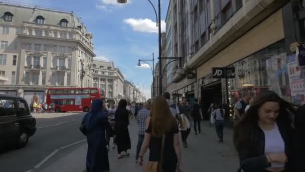 Turisti Che Camminano Oxford Street Londra — Video Stock