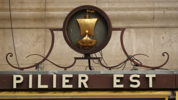 Signo Del Pilar Este Torre Eiffel — Vídeos de Stock