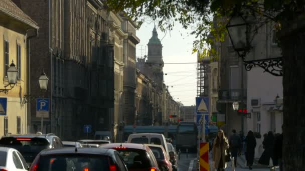 Traffico Una Strada Città — Video Stock