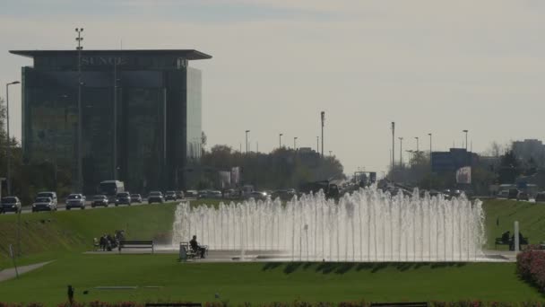 Los Chorros Agua Una Fuente Parque — Vídeos de Stock