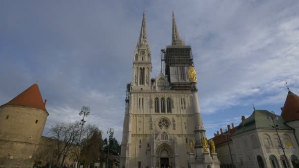 Heilige Maria Zuil Kathedraal Van Zagreb — Stockvideo