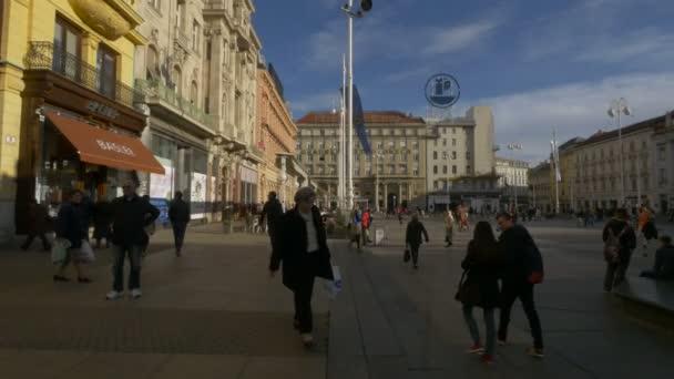 City Life Main Square Zagreb — Stock Video