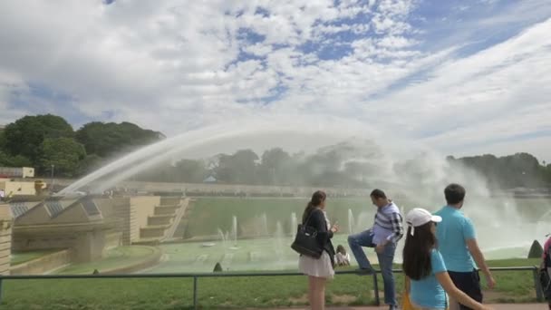 Turisti Alla Fontana Varsavia — Video Stock