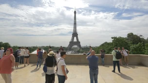 Torre Eiffel Vista Desde Trocadero — Vídeos de Stock