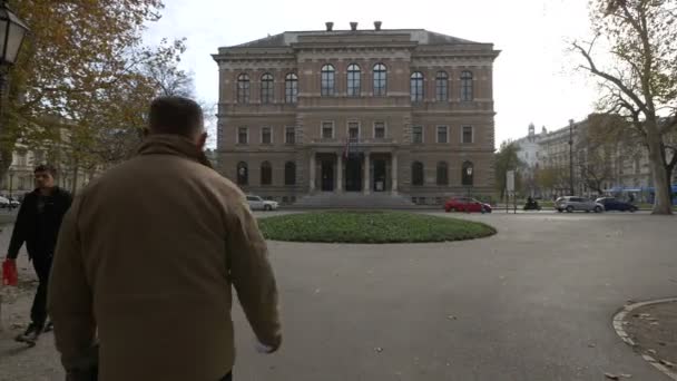 Kroatische Akademie Der Wissenschaften Und Künste Zagreb — Stockvideo