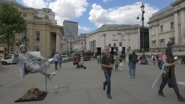 Artisti Strada Trafalgar Square — Video Stock