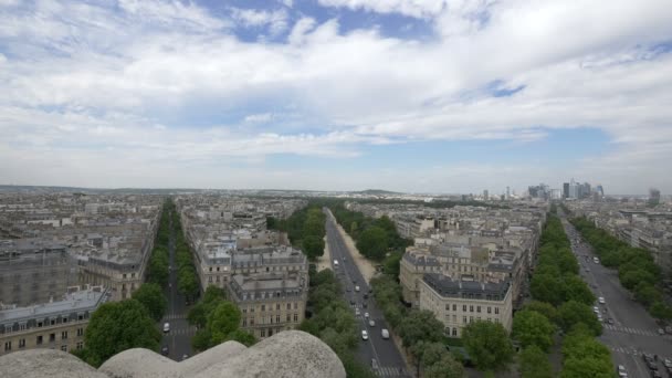 Ruch Uliczny Widziany Góry Paryżu — Wideo stockowe