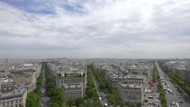 Ulice Budynki Widziane Góry Paryżu — Wideo stockowe