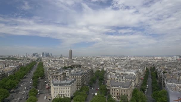 Widok Paryski Pejzaż Miasta — Wideo stockowe