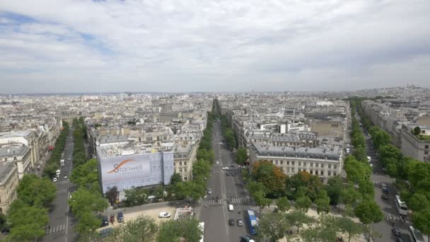 Высокий Угол Бульваров Парижа — стоковое видео