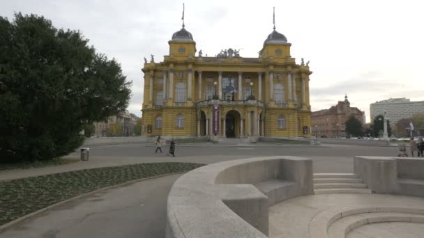 Teatro Nacional Croata Zagreb — Vídeo de Stock