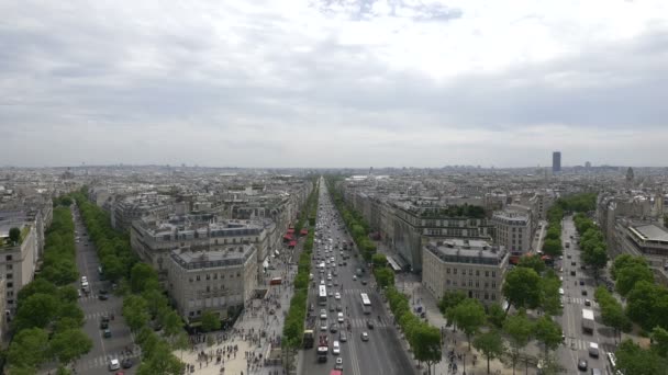 Wysoki Kąt Ruchu Ulicach Paryża — Wideo stockowe