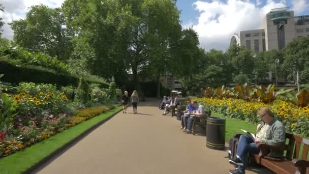 Rilassarsi Victoria Embankment Gardens — Video Stock