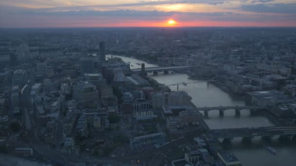 Stad Londen Bij Zonsondergang — Stockvideo