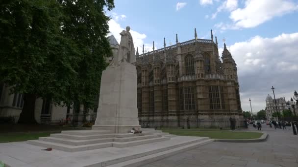 Estátua Jorge Perto Abadia Westminster — Vídeo de Stock